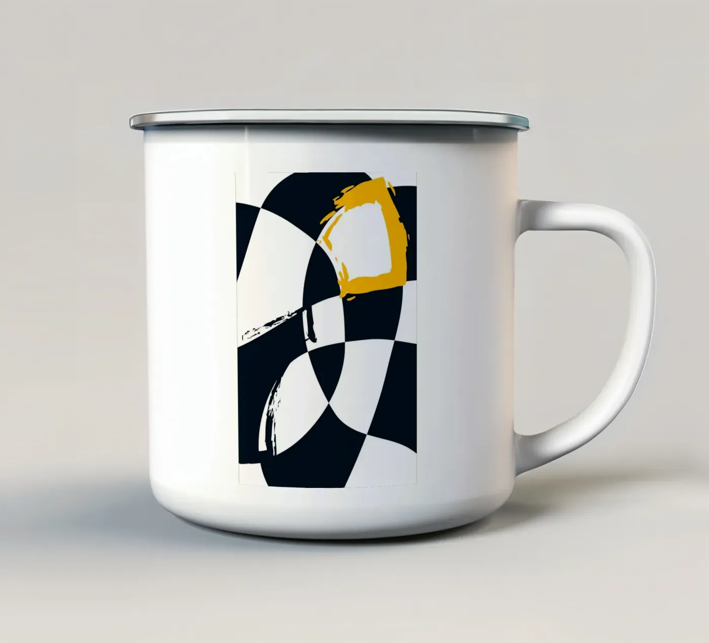 Geometric patterns enamel mug by LisaArtes