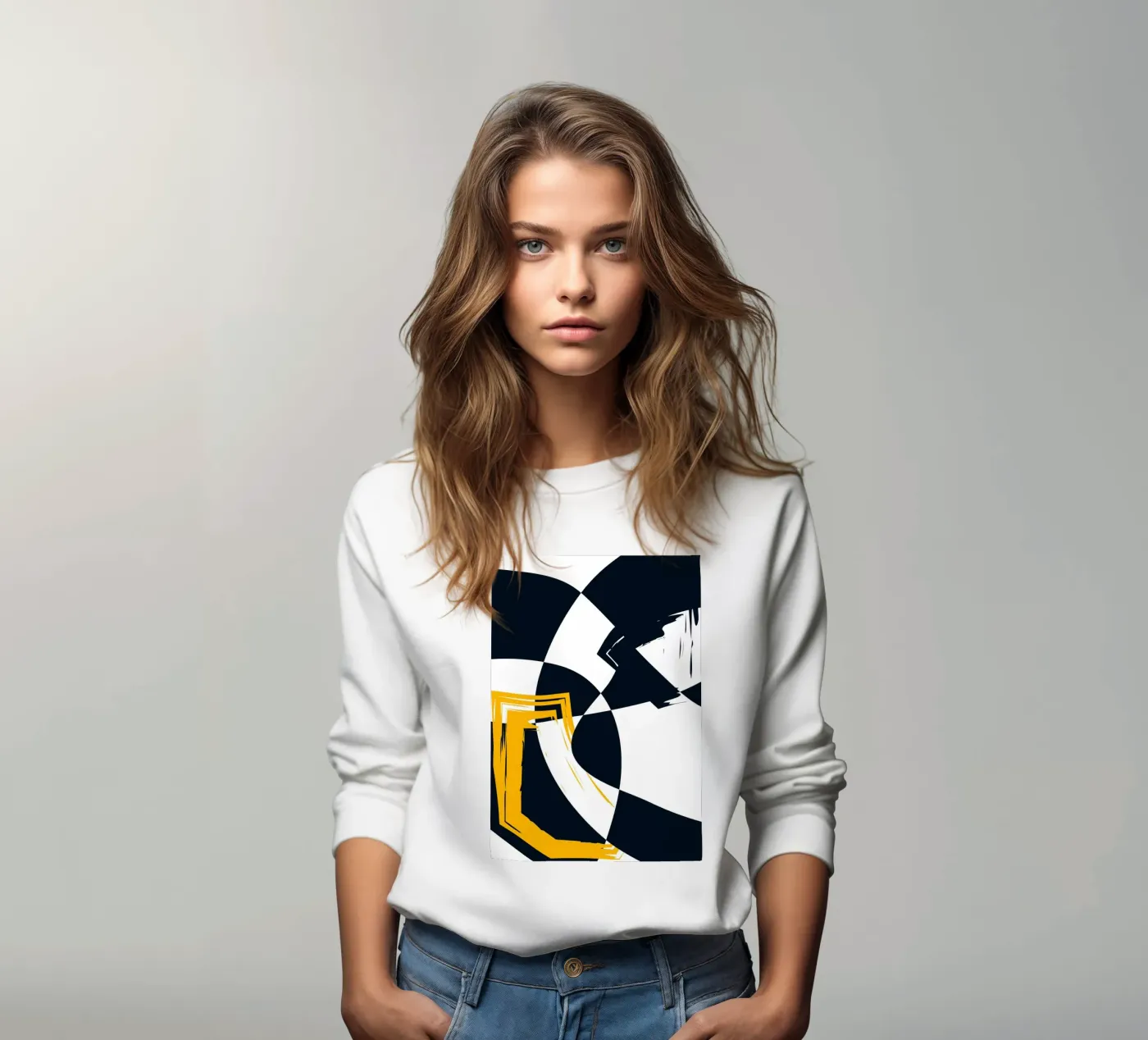 Dynamic composition sweatshirt by LisaArtes