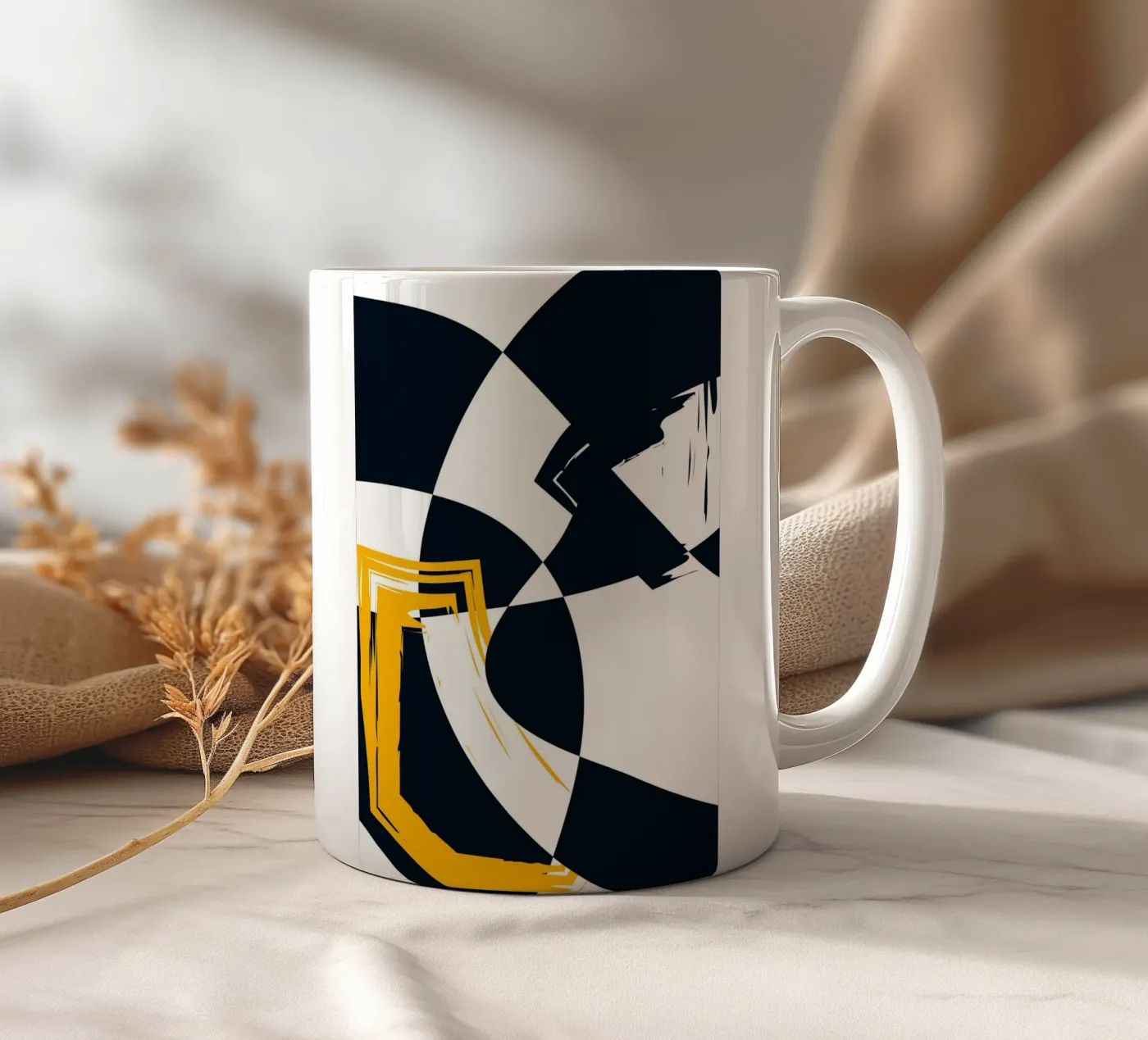 Dynamic composition ceramic mug by LisaArtes