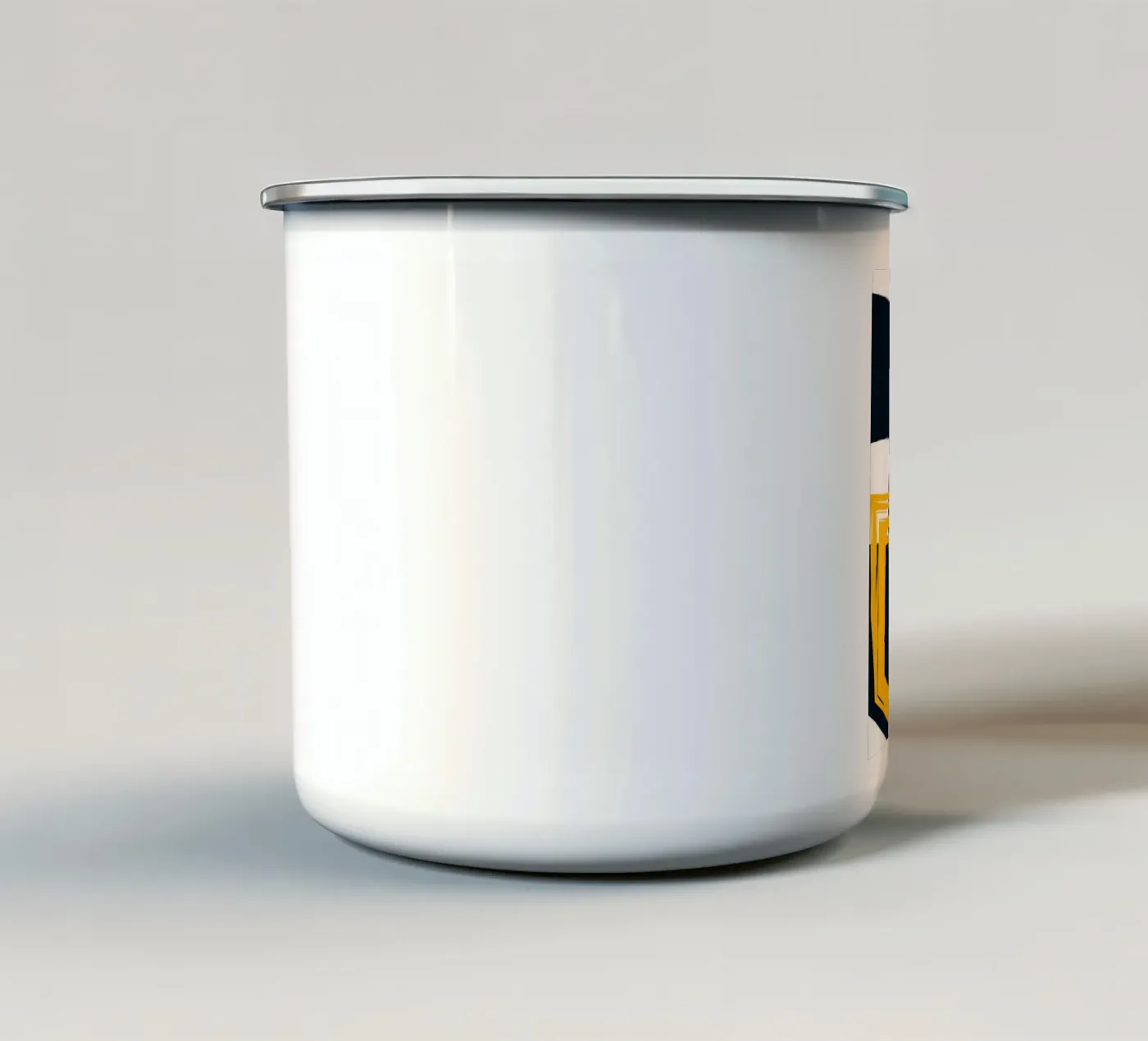 Dynamic composition enamel mug by LisaArtes