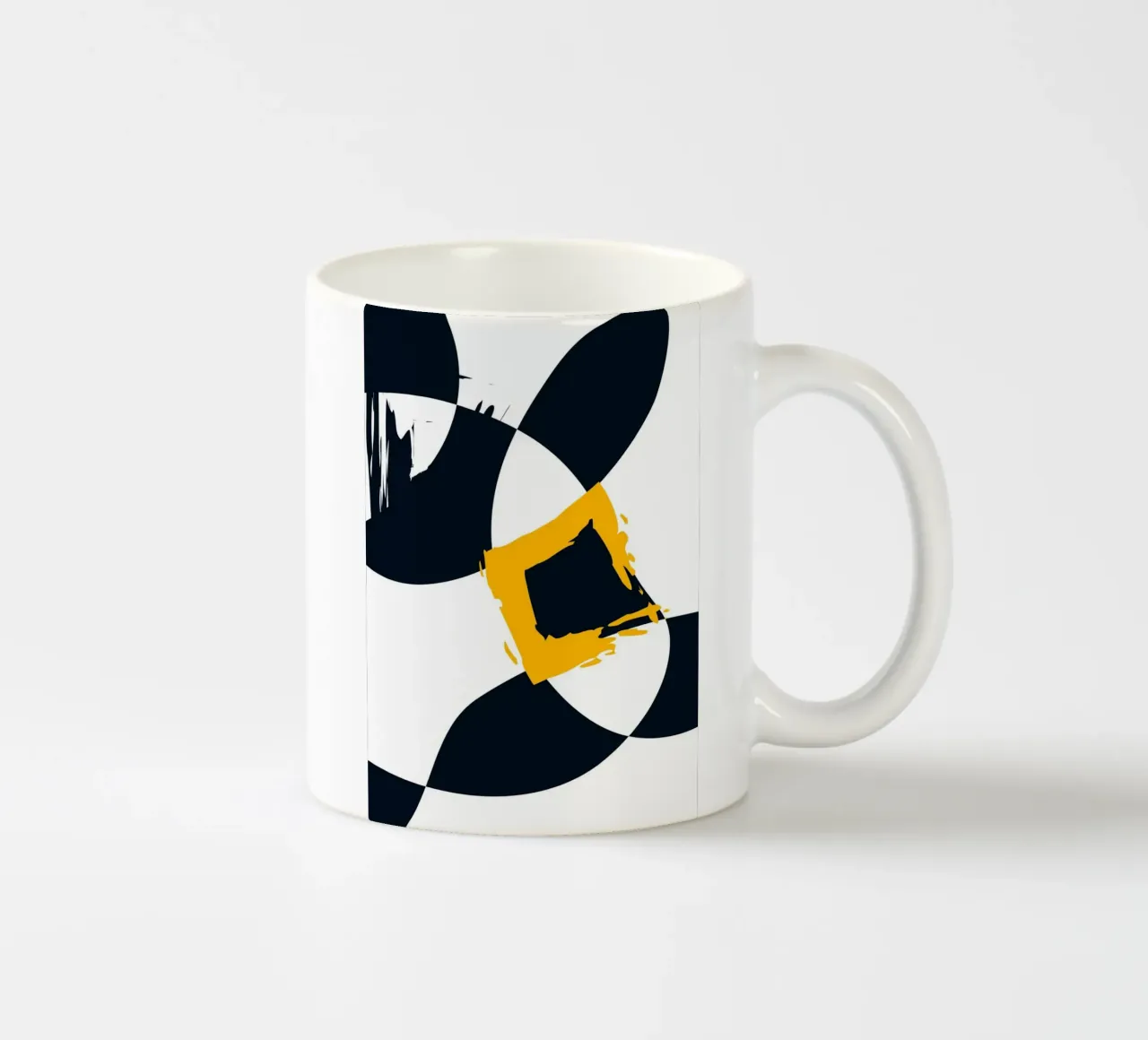 Dynamic and abstract composition ceramic mug by LisaArtes