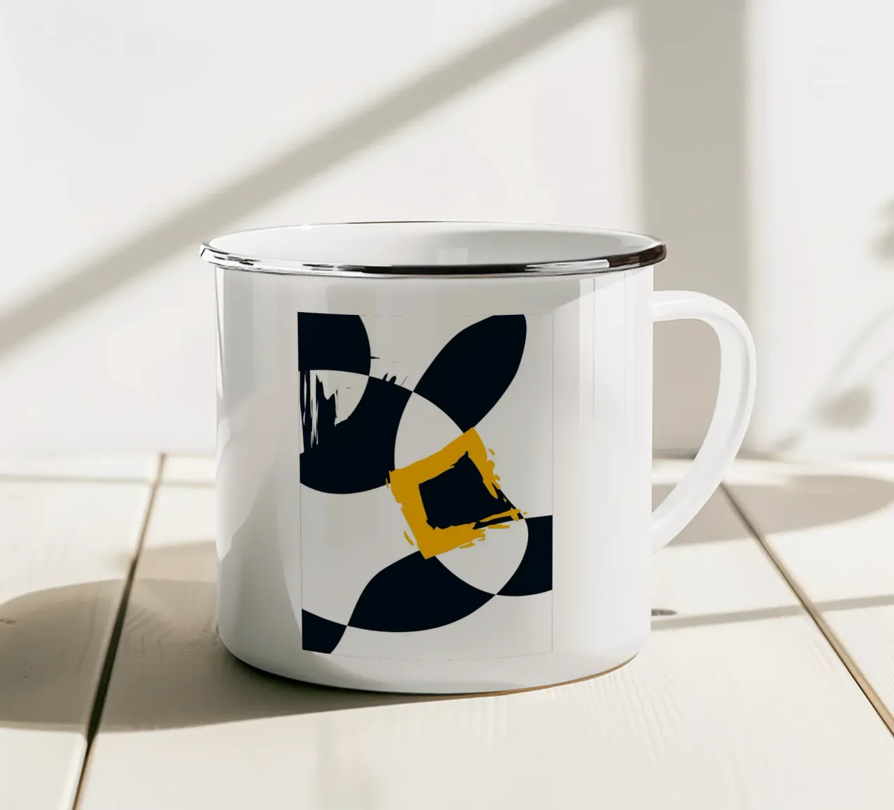 Dynamic and abstract composition Emaille Tasse von LisaArtes