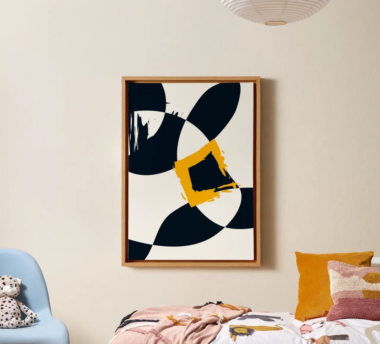 Dynamic and abstract composition canvas van LisaArtes