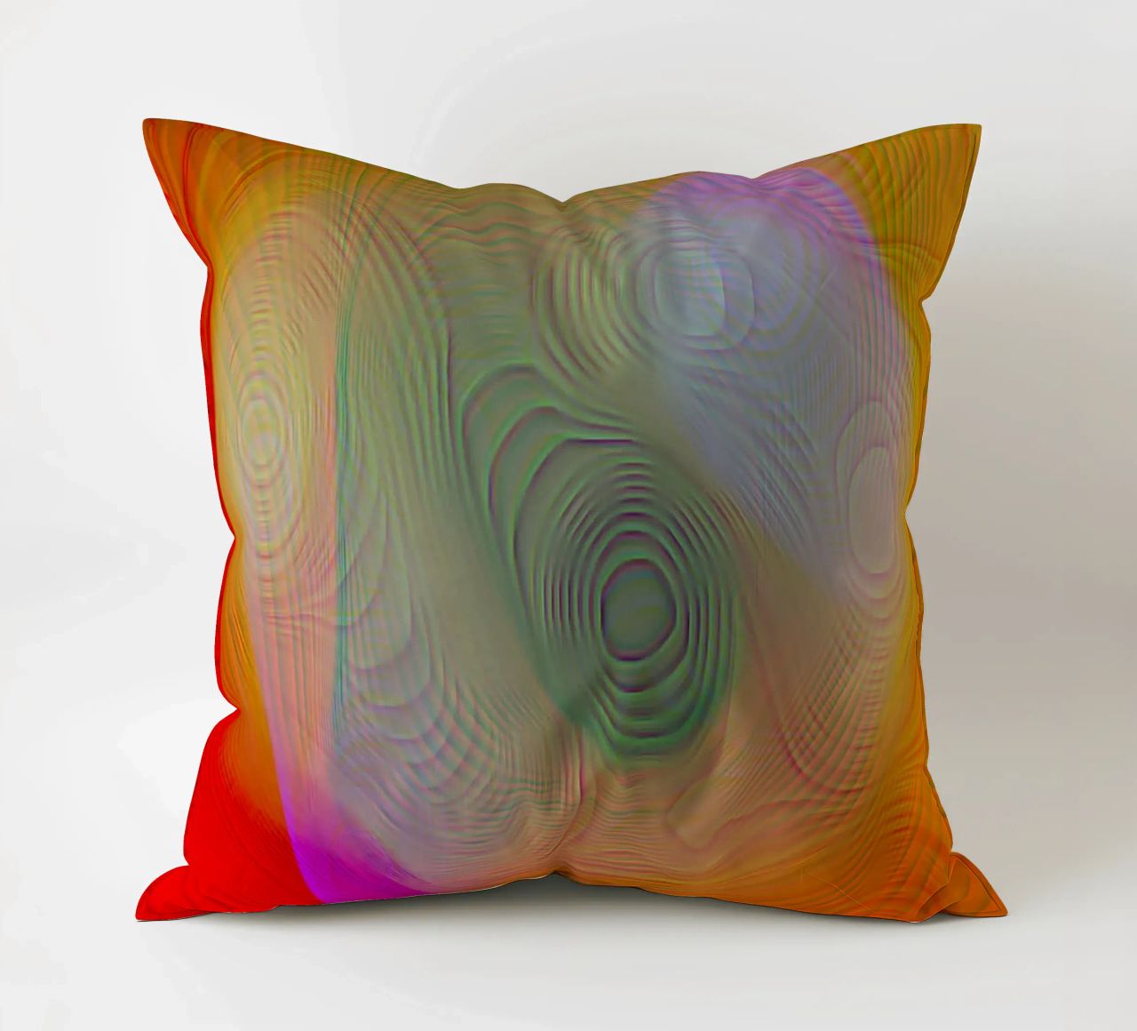 Abstract in summer colours, matt surface in line structure decorative cushion by Gürsel Yesil Digital Art