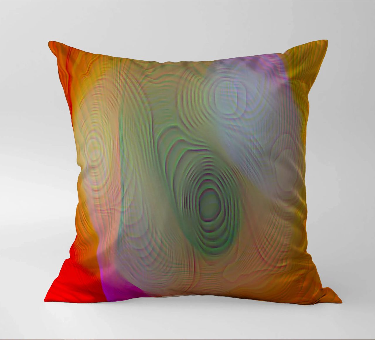 Abstract in summer colours, matt surface in line structure decorative cushion by Gürsel Yesil Digital Art