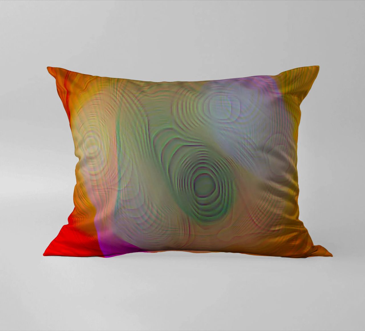 Abstract in summer colours, matt surface in line structure decorative cushion by Gürsel Yesil Digital Art