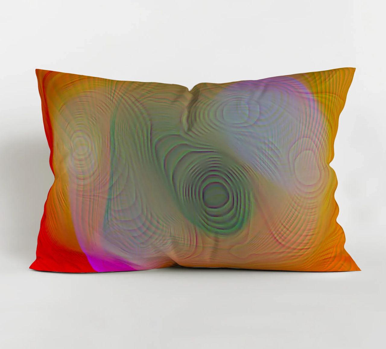 Abstract in summer colours, matt surface in line structure decorative cushion by Gürsel Yesil Digital Art