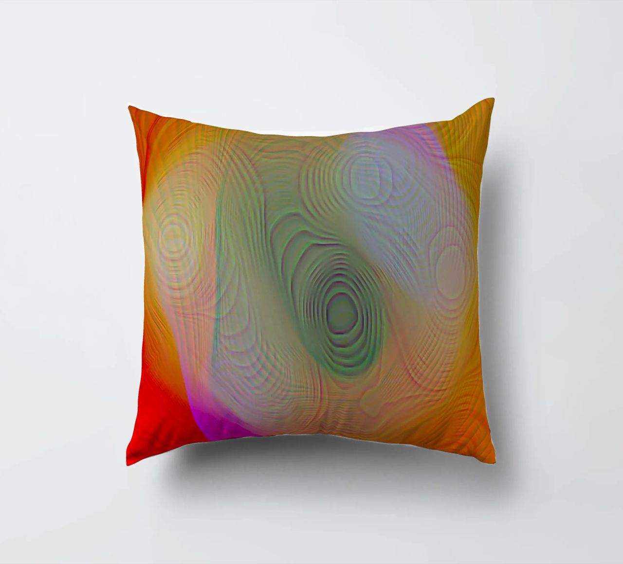 Abstract in summer colours, matt surface in line structure decorative cushion by Gürsel Yesil Digital Art