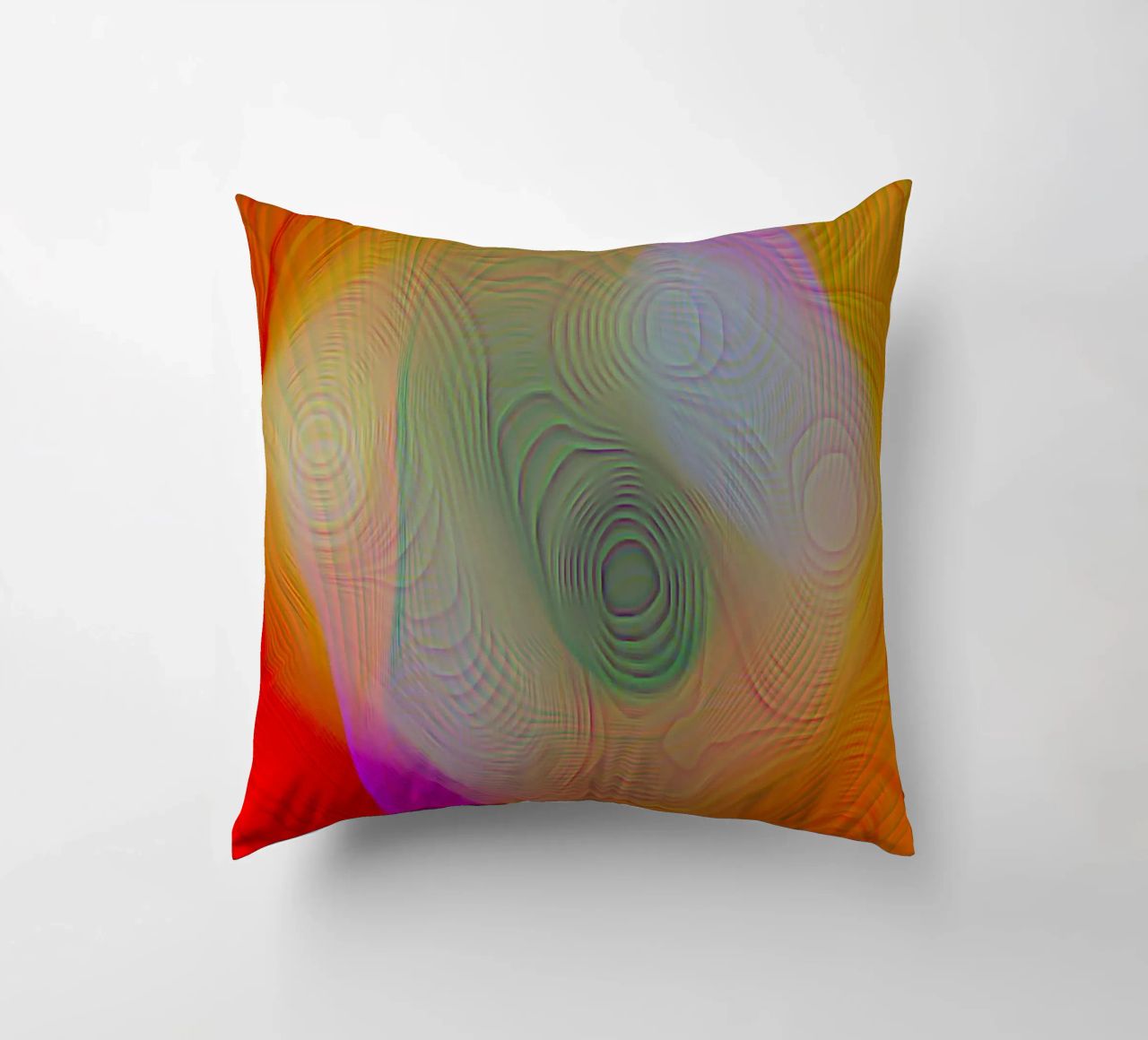 Abstract in summer colours, matt surface in line structure decorative cushion by Gürsel Yesil Digital Art