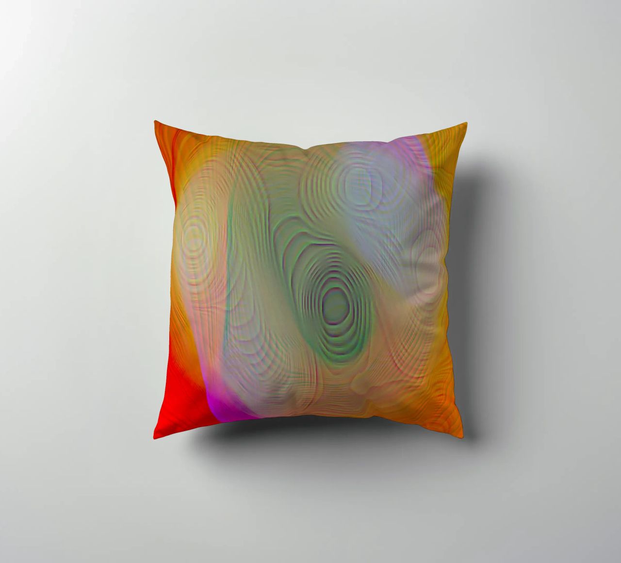 Abstract in summer colours, matt surface in line structure decorative cushion by Gürsel Yesil Digital Art