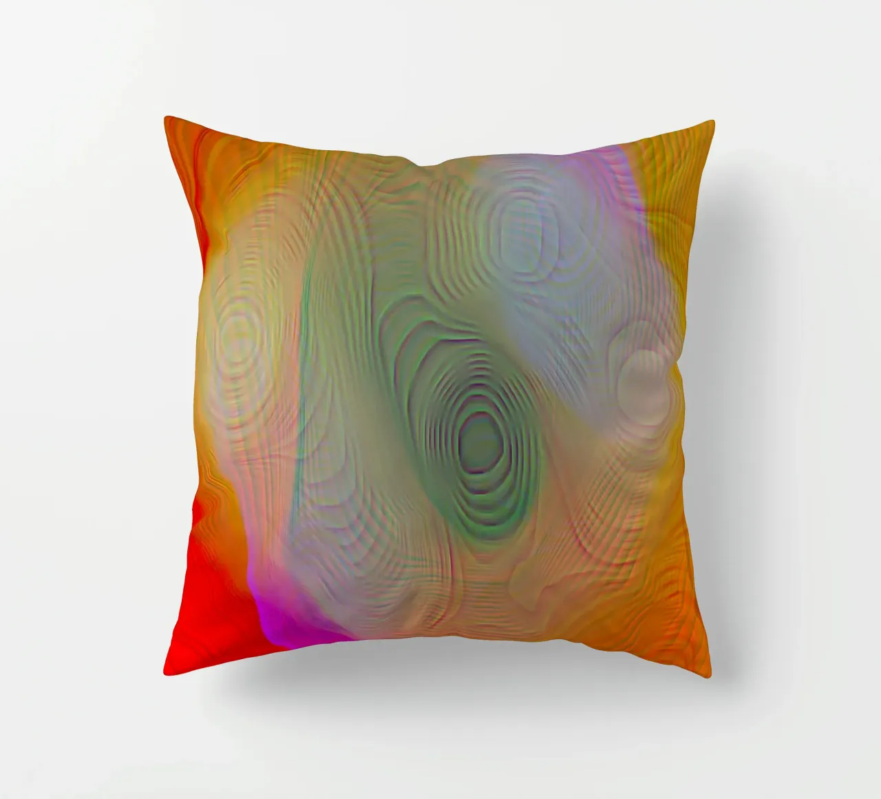 Abstrait en couleurs estivales, surface mate en structure de lignes coussin de Gürsel Yesil Digital Art