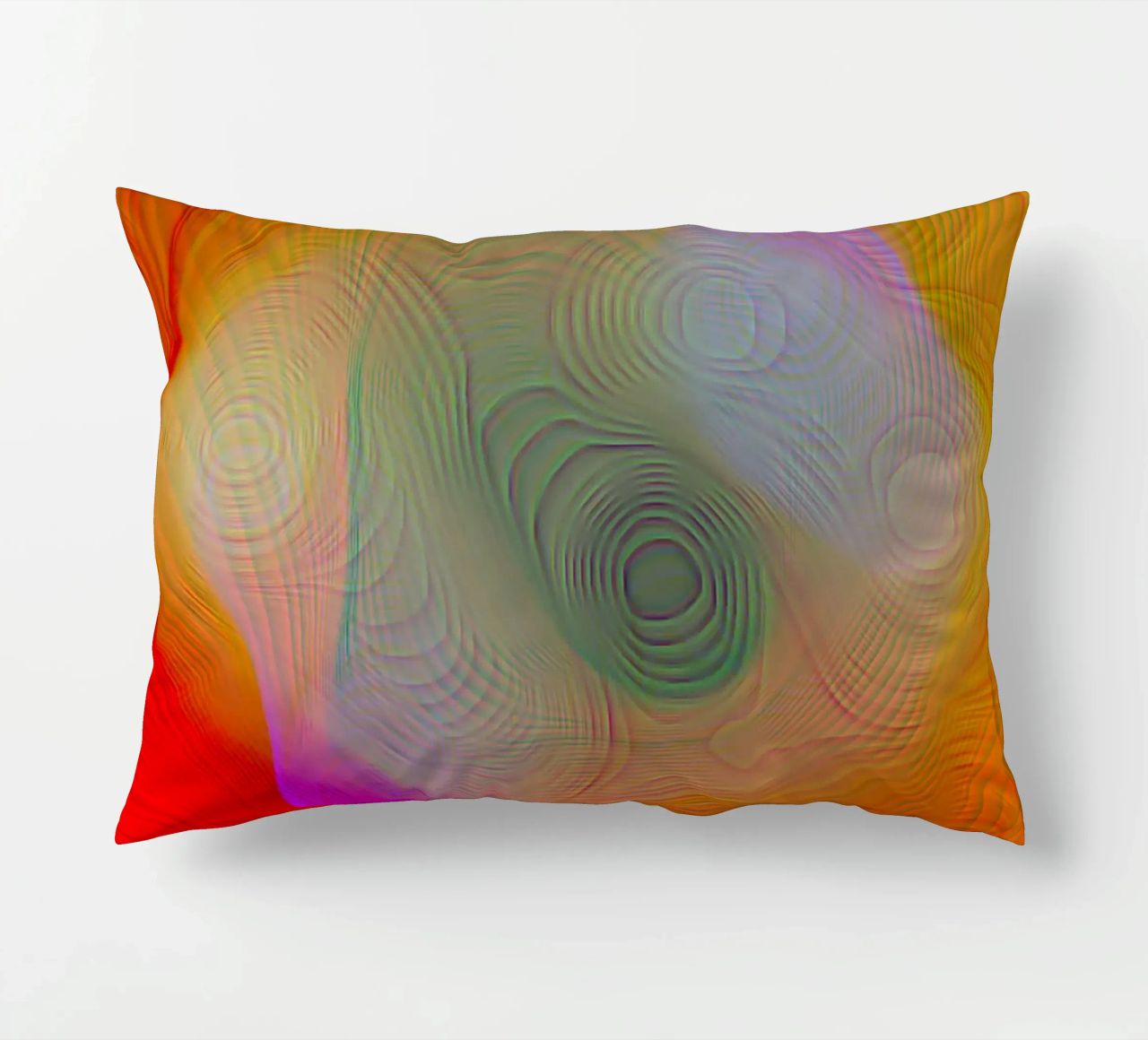 Abstract in summer colours, matt surface in line structure decorative cushion by Gürsel Yesil Digital Art