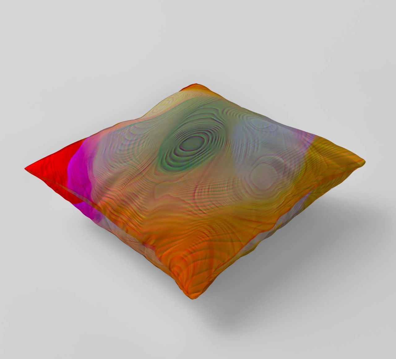 Abstract in summer colours, matt surface in line structure decorative cushion by Gürsel Yesil Digital Art