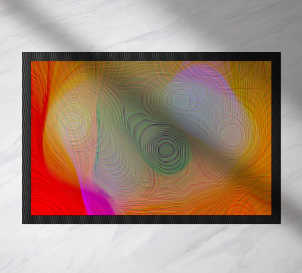 Abstract in summer colours, matt surface in line structure doormat by Gürsel Yesil Digital Art