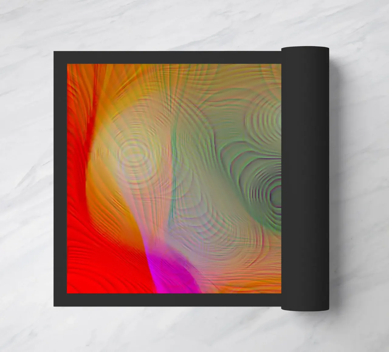 Abstract in summer colours, matt surface in line structure doormat by Gürsel Yesil Digital Art