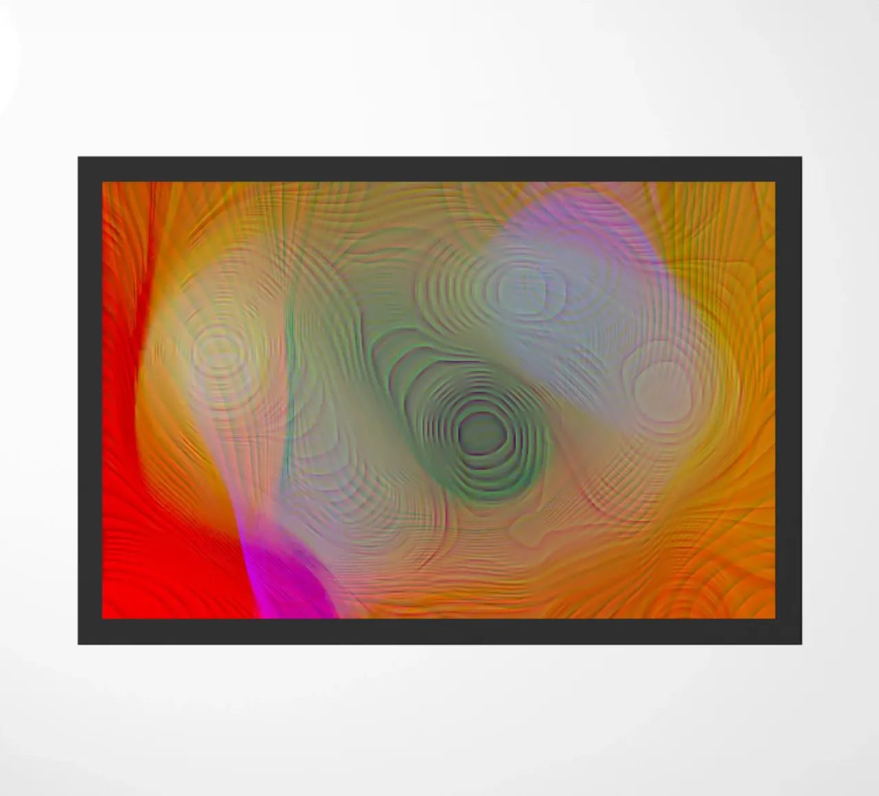 Abstrakt in Sommerfarben, Oberfläche matt in Linienstruktur Fußmatte von Gürsel Yesil Digital Art