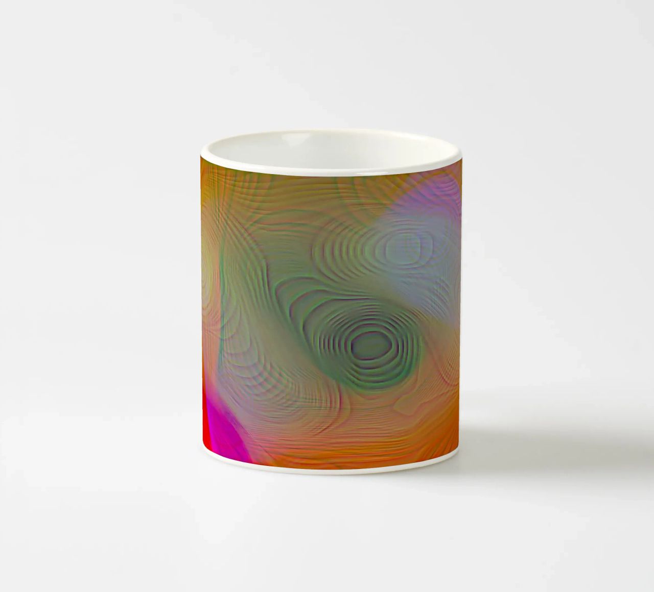 Abstract in summer colours, matt surface in line structure ceramic mug by Gürsel Yesil Digital Art