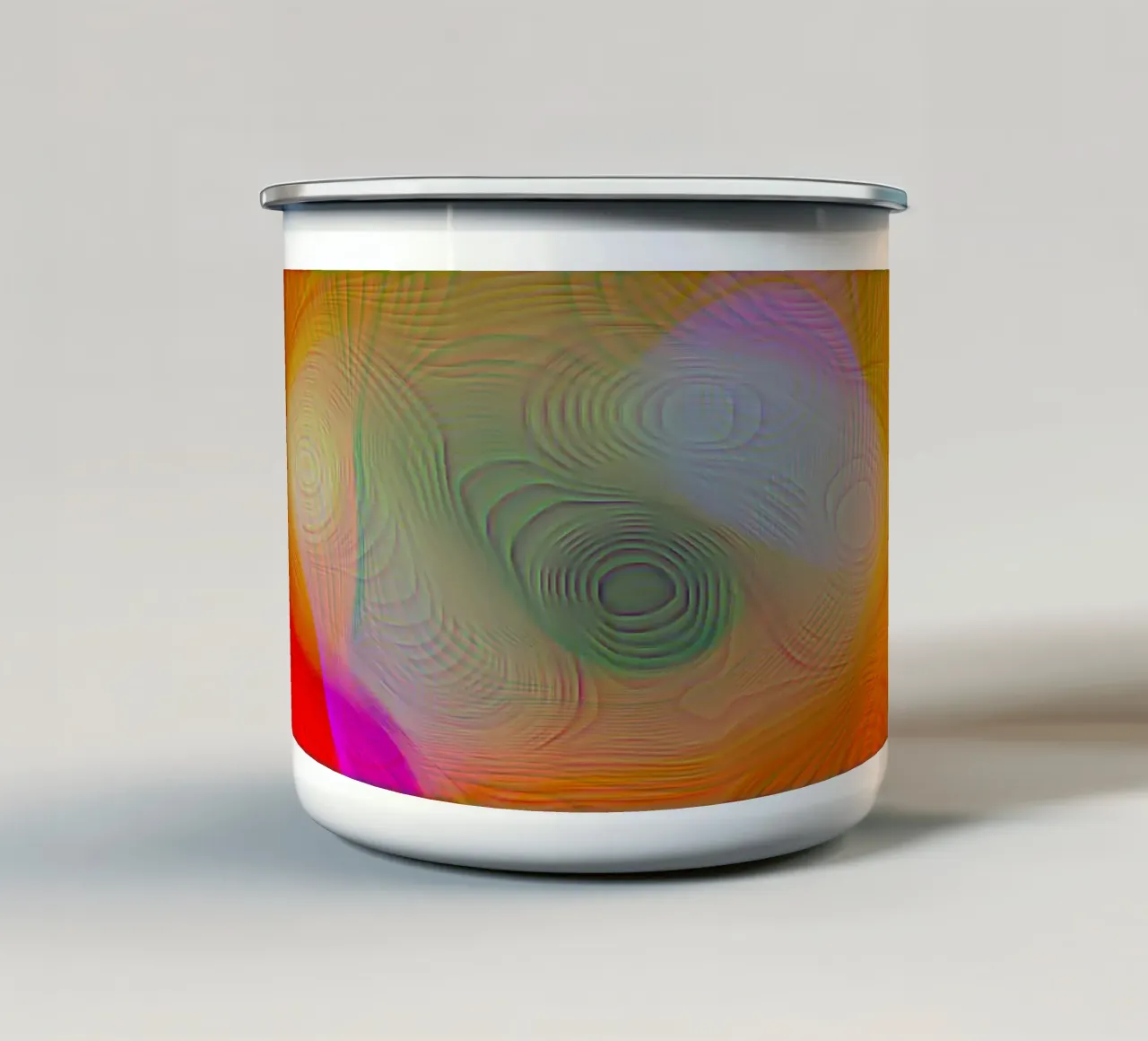 Abstrait en couleurs estivales, surface mate en structure de lignes mug en émail de Gürsel Yesil Digital Art