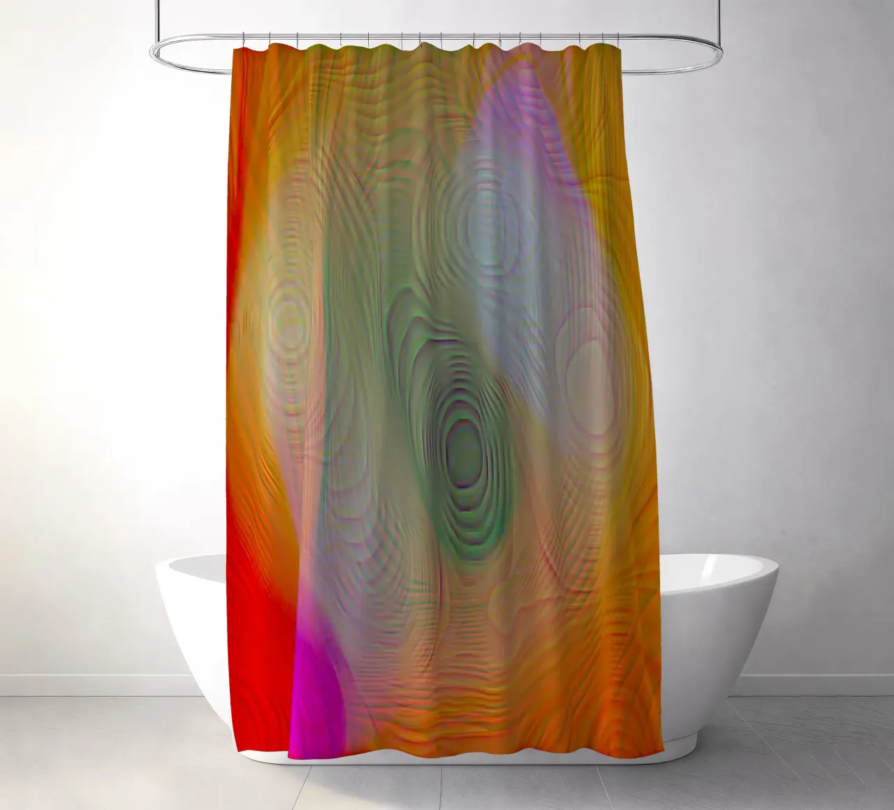Astratto in colori estivi, superficie opaca con struttura a righe tenda da doccia da Gürsel Yesil Digital Art