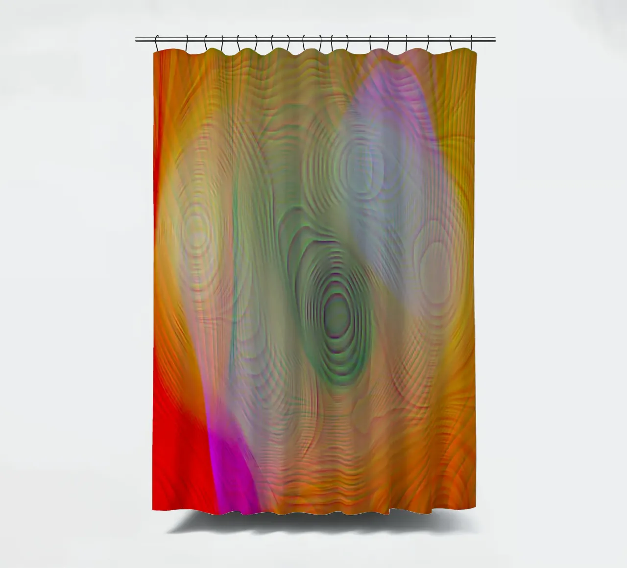 Abstract in summer colours, matt surface in line structure shower curtain by Gürsel Yesil Digital Art