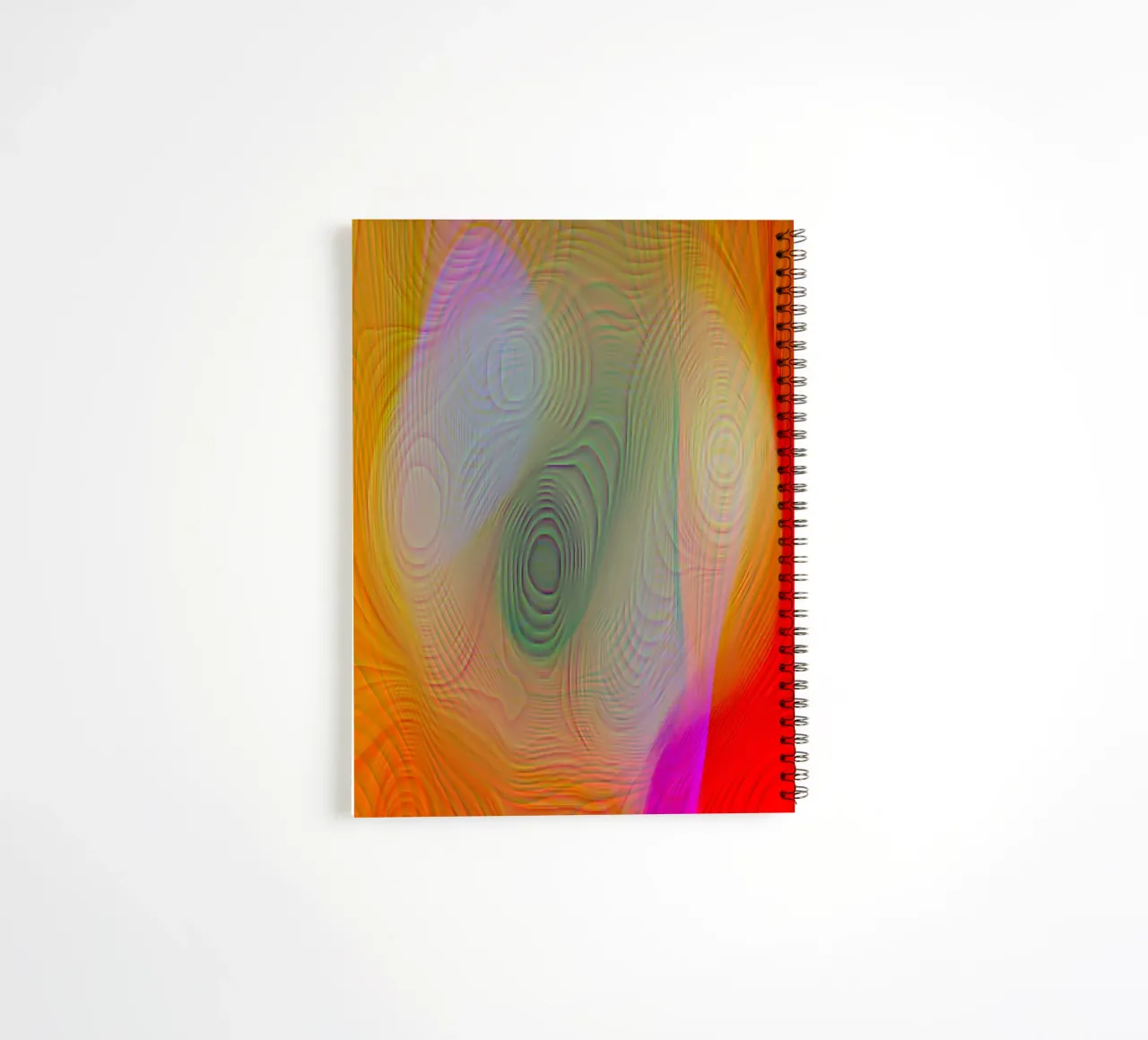Abstract in summer colours, matt surface in line structure spiral notebook by Gürsel Yesil Digital Art