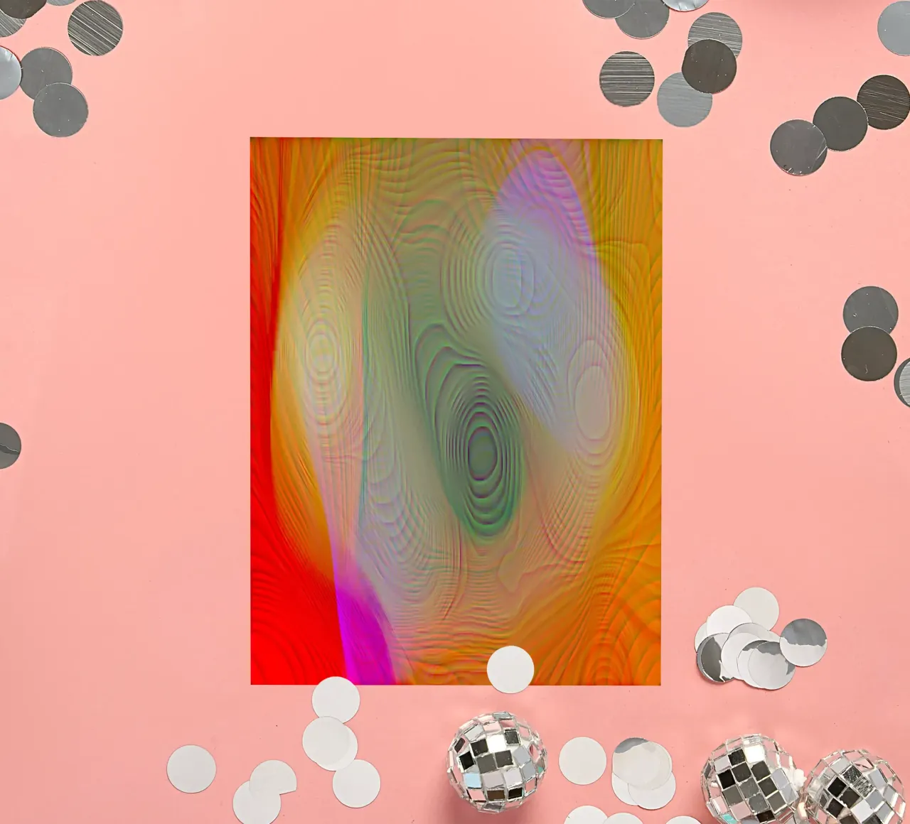 Abstrait en couleurs estivales, surface mate en structure de lignes autocollant de Gürsel Yesil Digital Art