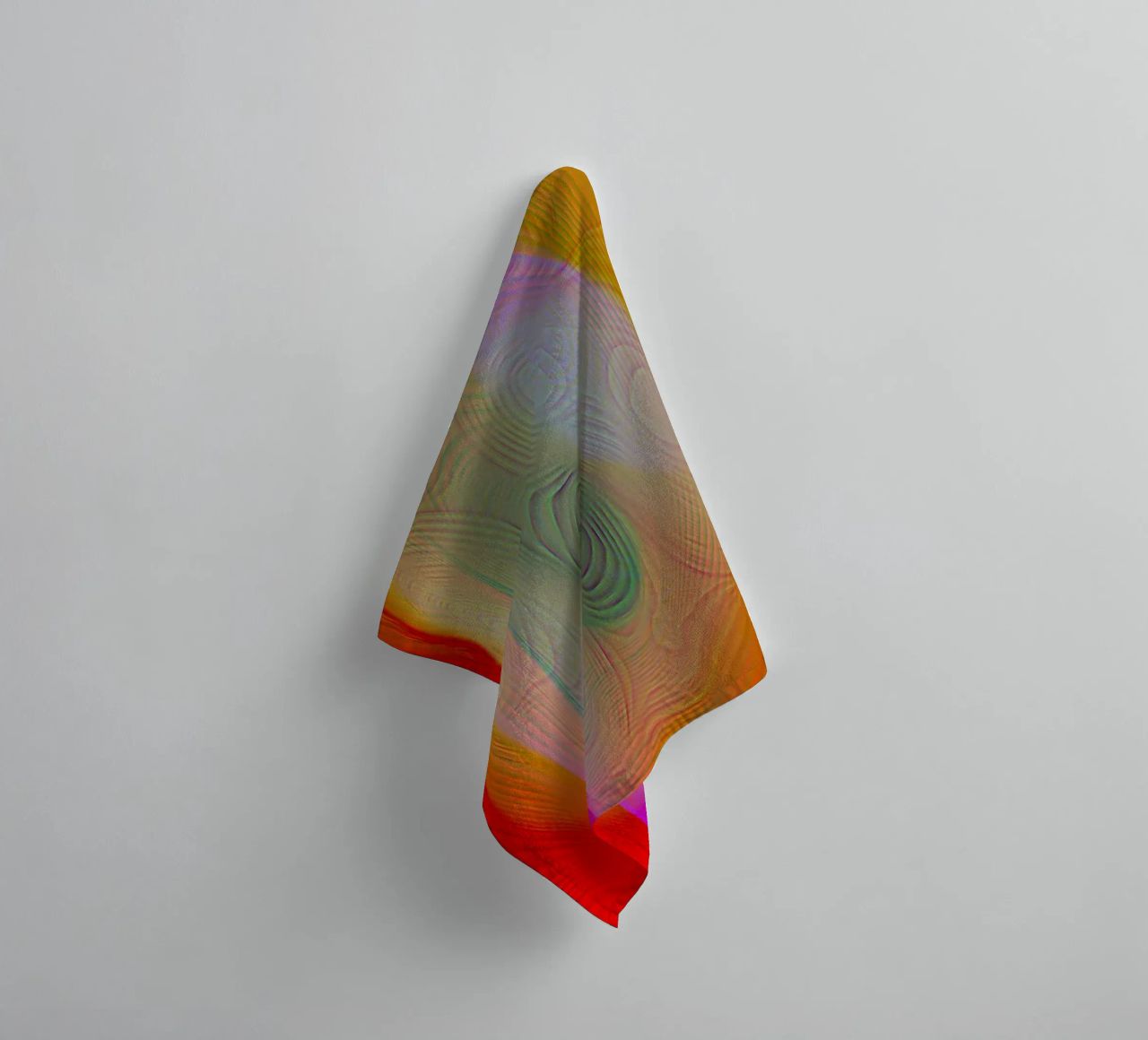 Abstract in summer colours, matt surface in line structure towel by Gürsel Yesil Digital Art