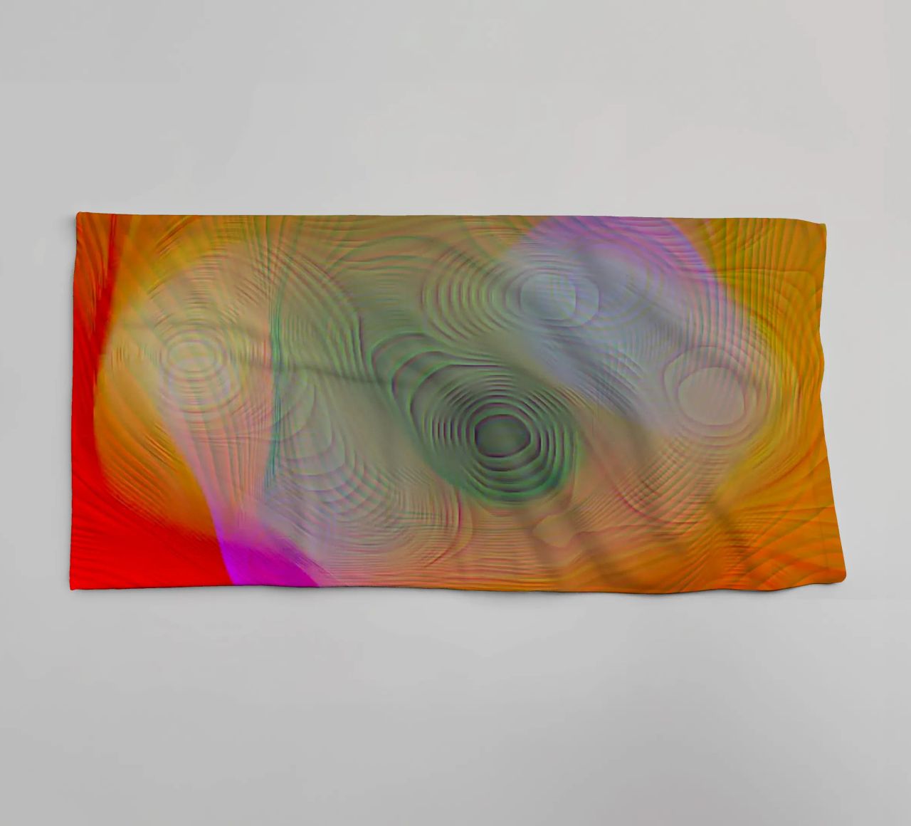 Abstract in summer colours, matt surface in line structure towel by Gürsel Yesil Digital Art