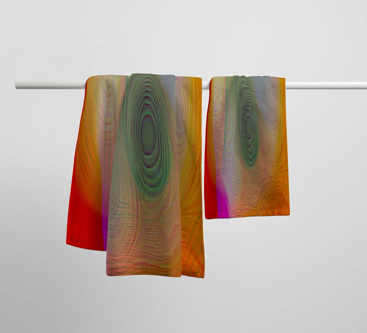 Abstract in summer colours, matt surface in line structure towel by Gürsel Yesil Digital Art