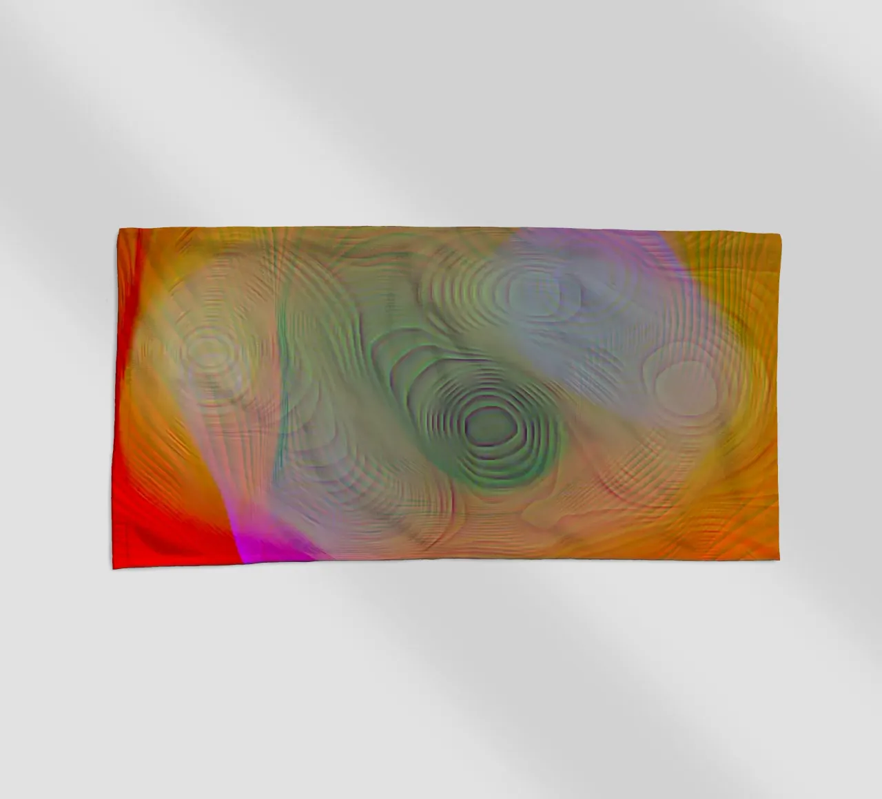 Abstract in summer colours, matt surface in line structure beach towel by Gürsel Yesil Digital Art