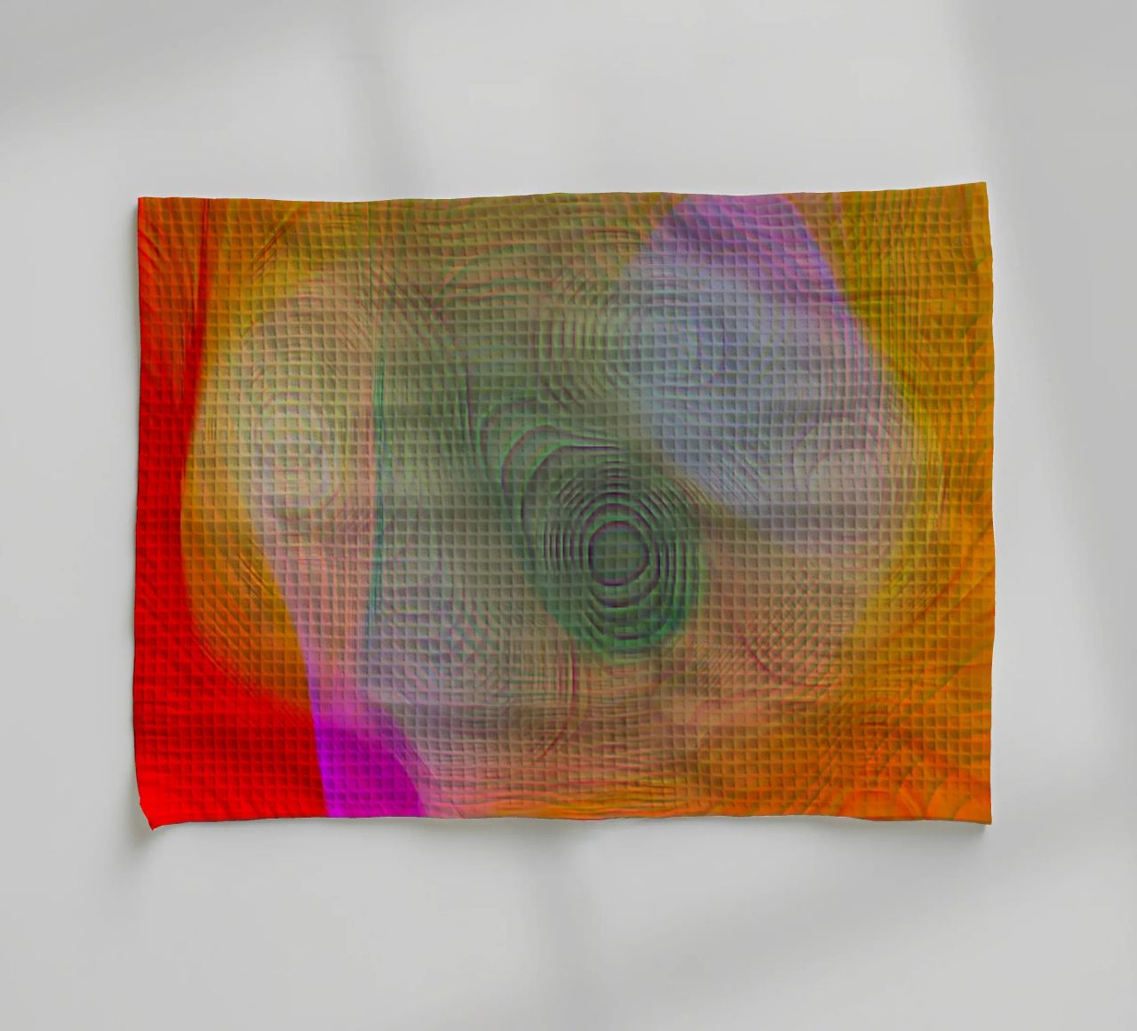Abstract in summer colours, matt surface in line structure tea towel by Gürsel Yesil Digital Art