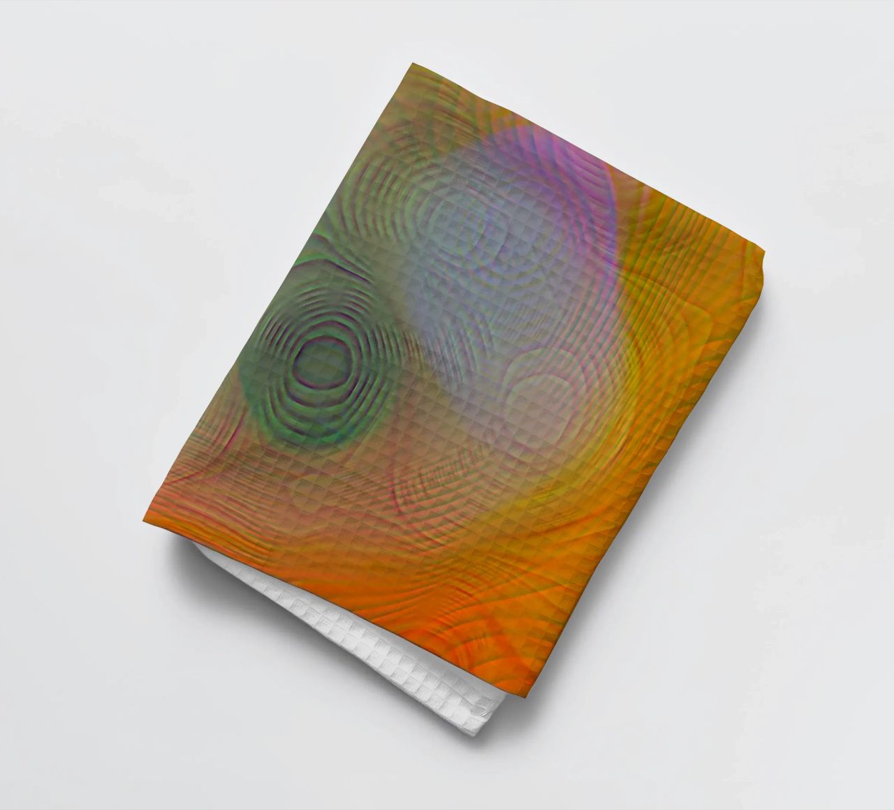 Abstract in summer colours, matt surface in line structure tea towel by Gürsel Yesil Digital Art
