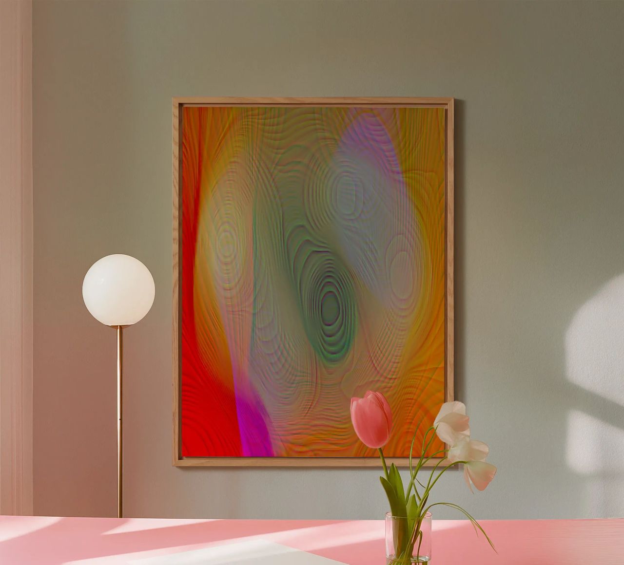 Abstract in summer colours, matt surface in line structure alu-dibond by Gürsel Yesil Digital Art