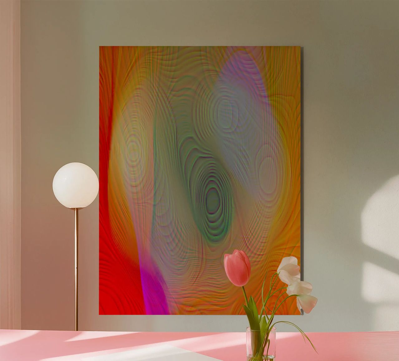 Abstract in summer colours, matt surface in line structure alu-dibond by Gürsel Yesil Digital Art