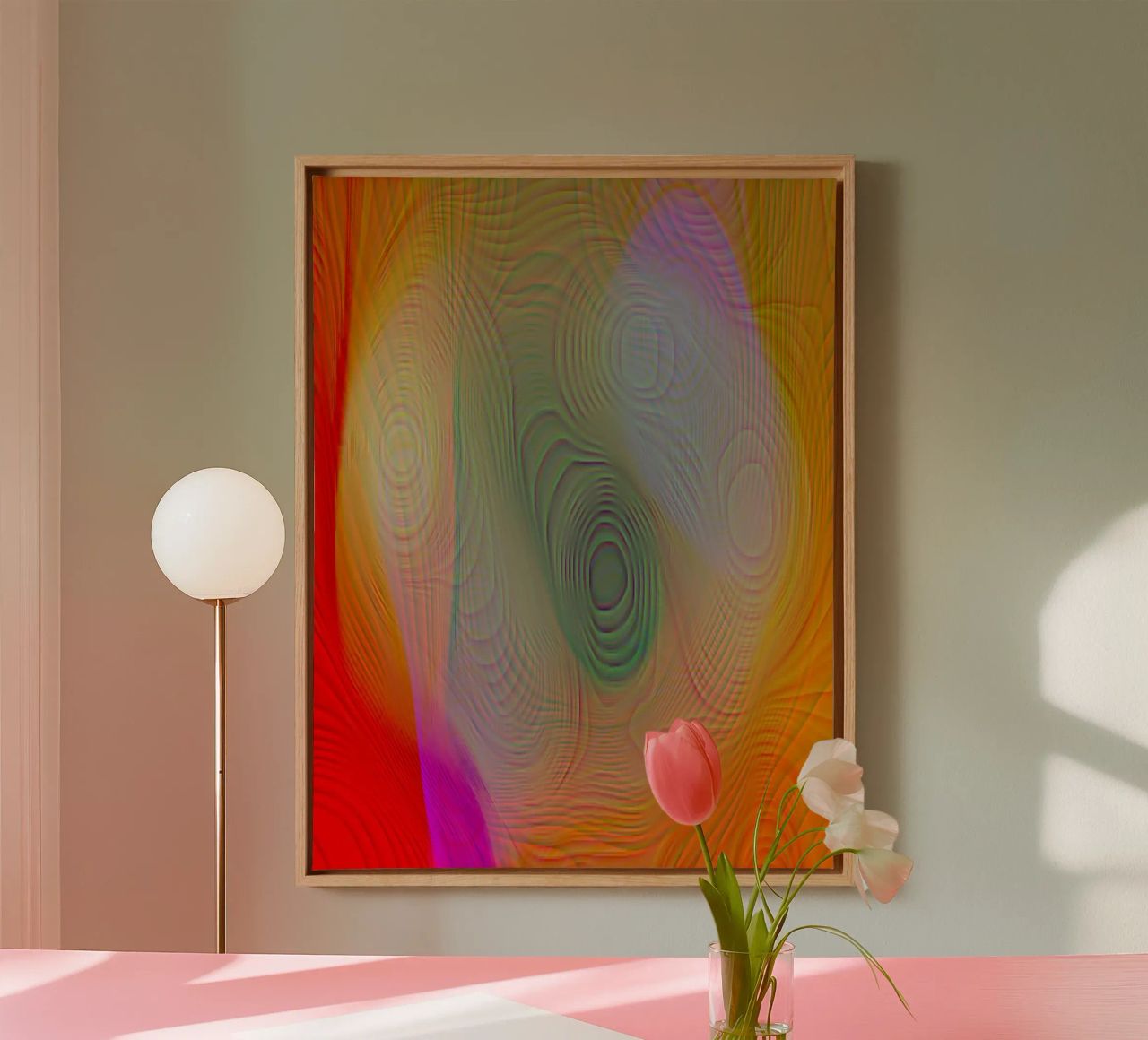 Abstract in summer colours, matt surface in line structure canvas by Gürsel Yesil Digital Art