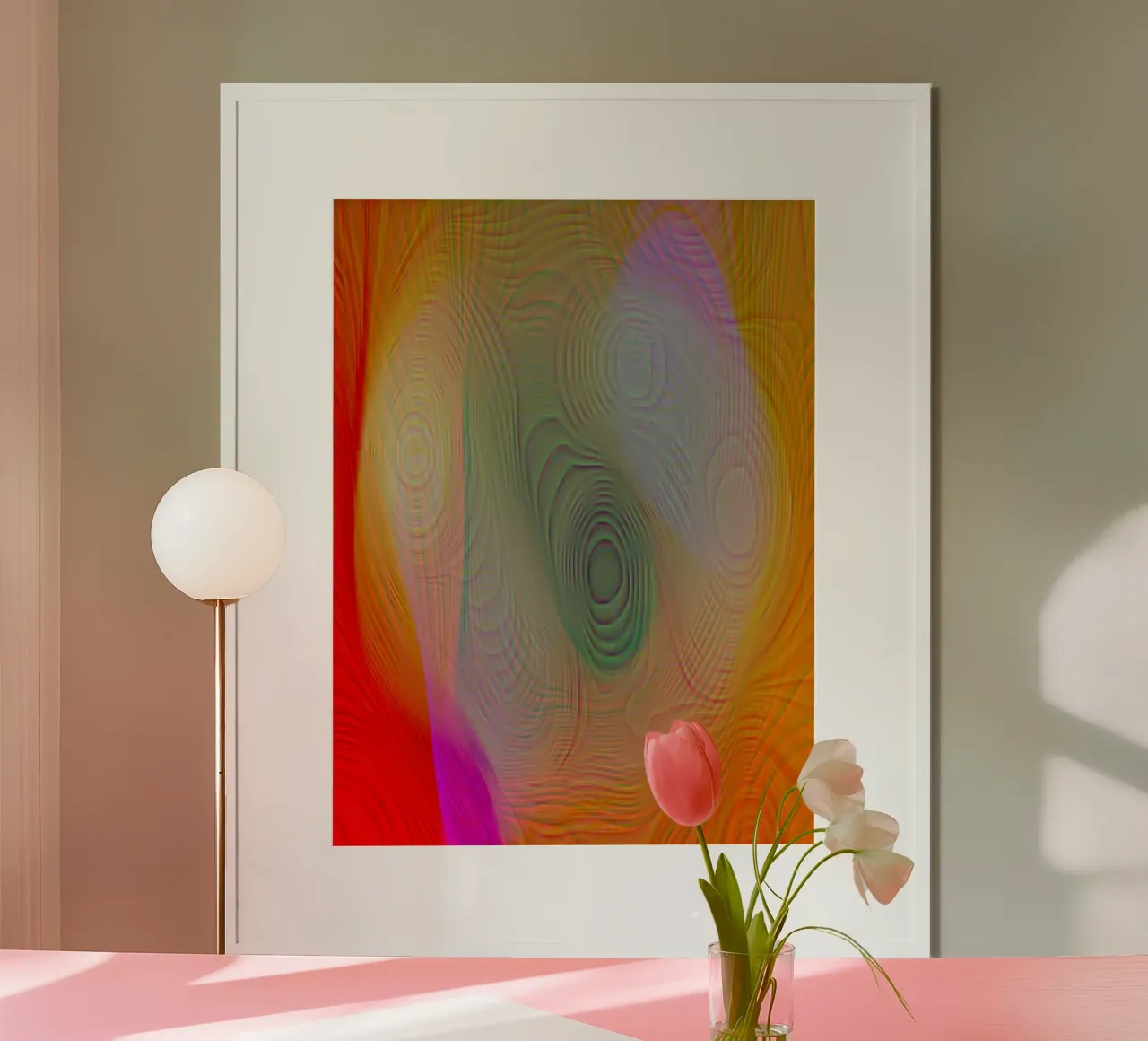 Abstract in summer colours, matt surface in line structure hahnemühle by Gürsel Yesil Digital Art