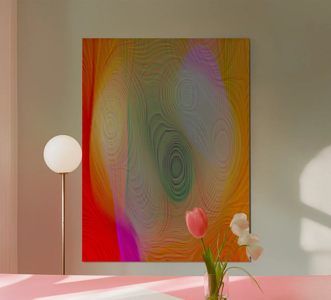 Abstract in summer colours, matt surface in line structure hahnemühle by Gürsel Yesil Digital Art