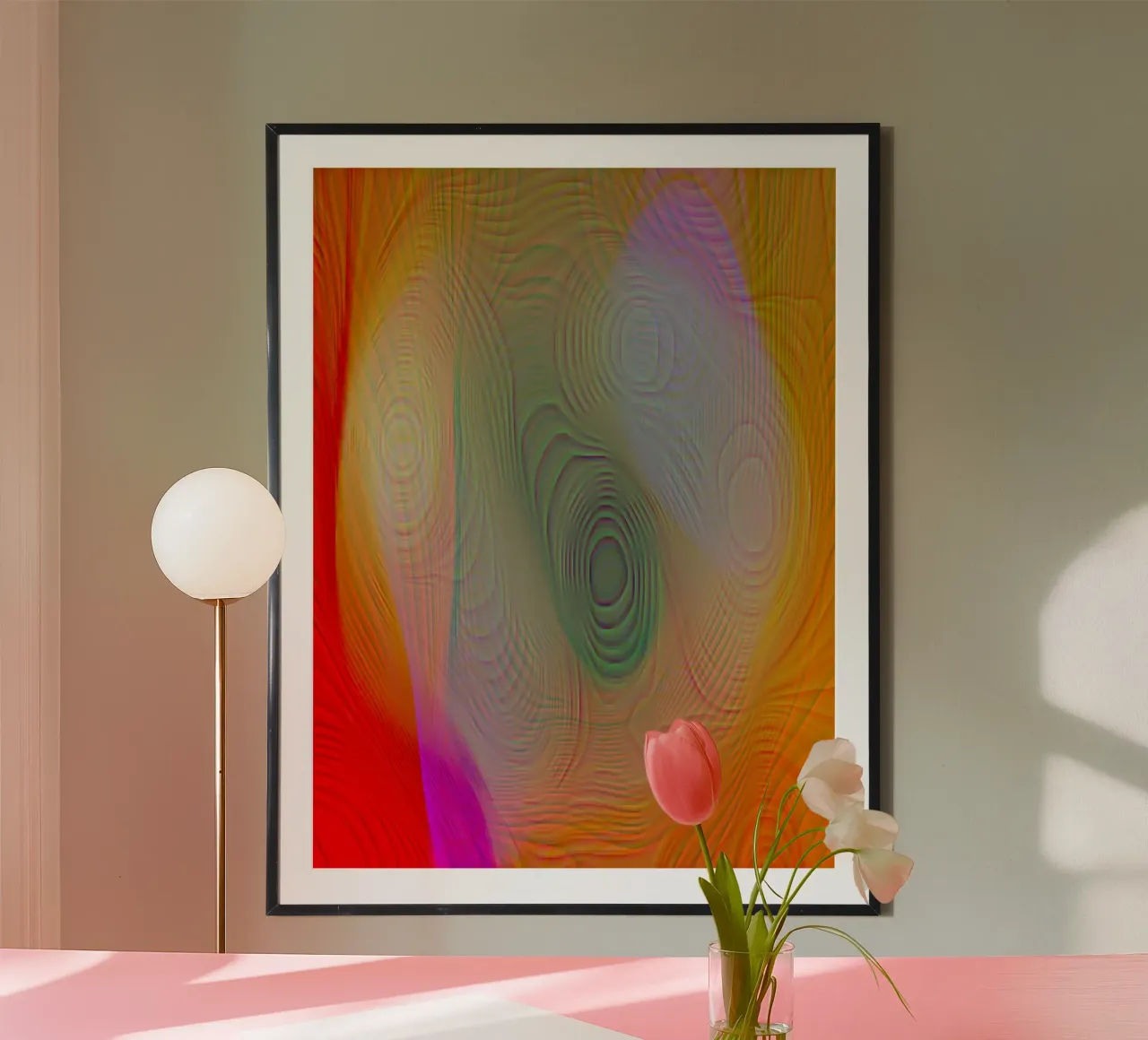 Abstract in summer colours, matt surface in line structure hahnemühle by Gürsel Yesil Digital Art