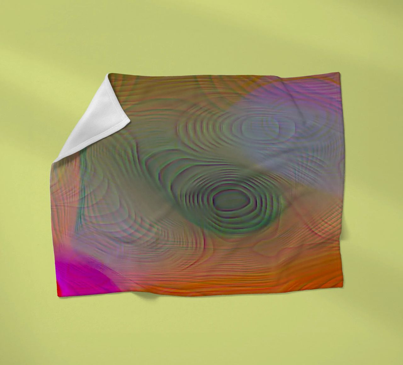 Abstract in summer colours, matt surface in line structure fleece blanket by Gürsel Yesil Digital Art