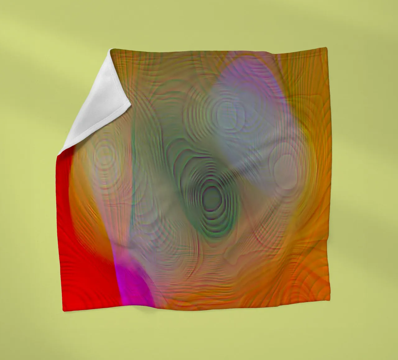 Abstract in summer colours, matt surface in line structure fleece blanket by Gürsel Yesil Digital Art