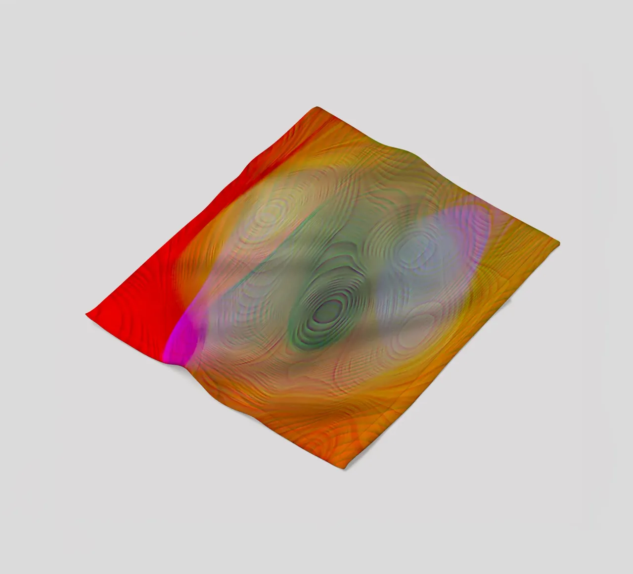 Abstract in summer colours, matt surface in line structure fleece blanket by Gürsel Yesil Digital Art