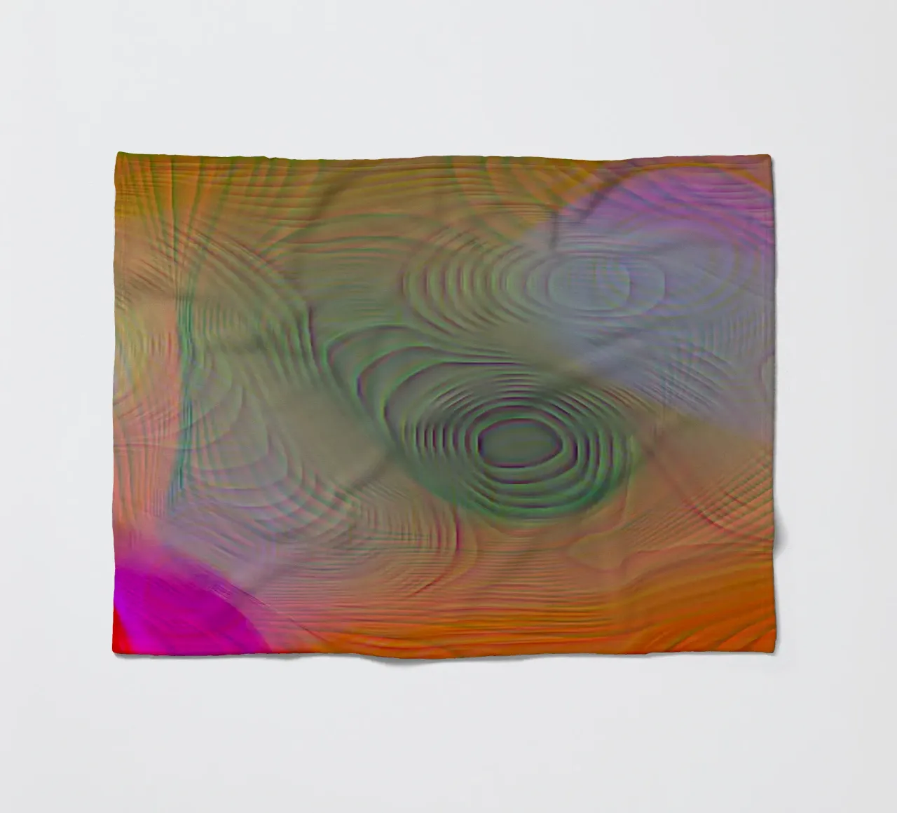 Abstract in summer colours, matt surface in line structure fleece blanket by Gürsel Yesil Digital Art