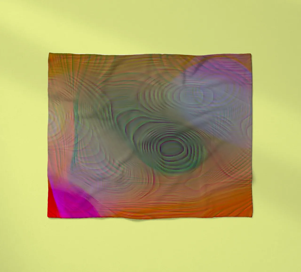 Abstrait en couleurs estivales, surface mate en structure de lignes plaid polaire de Gürsel Yesil Digital Art