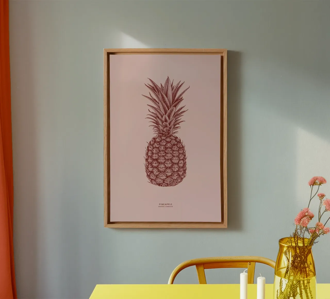 Pineapple II tela con Cornice a cassetta da Flora & Fauna
