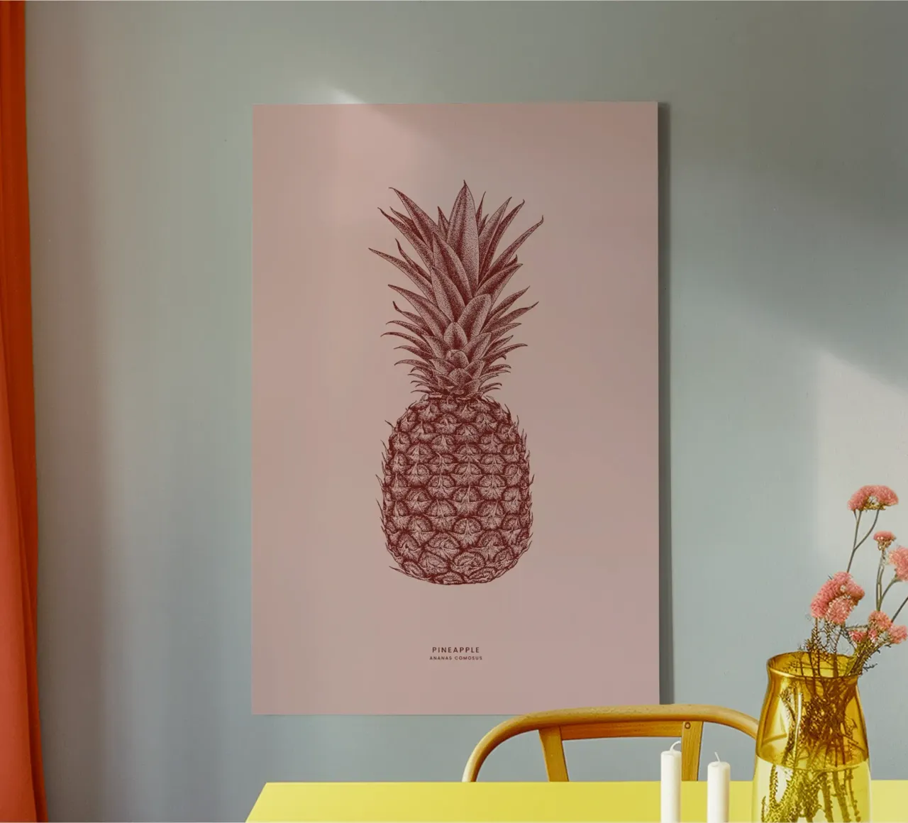 Pineapple II tela con Cornice a cassetta da Flora & Fauna