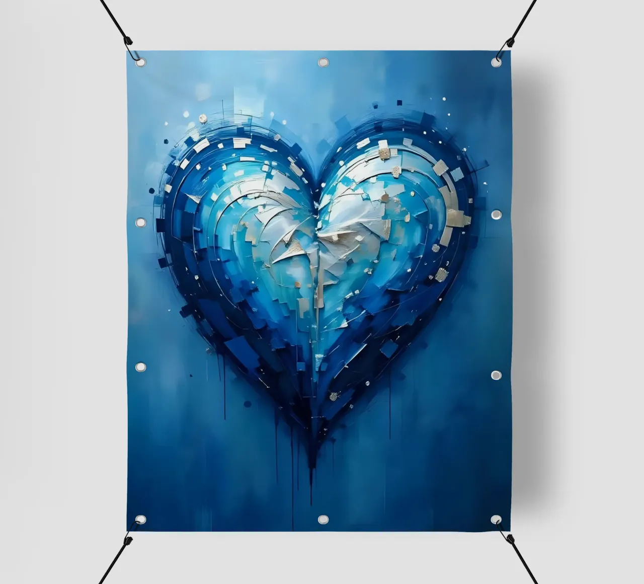 cuore_blu_argento_1 telo in pvc da Pink- und LoveArt by LK