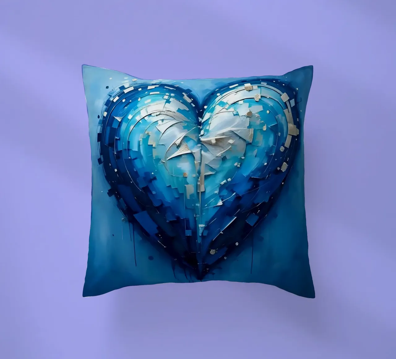 cuore_blu_argento_1 cuscino da Pink- und LoveArt by LK