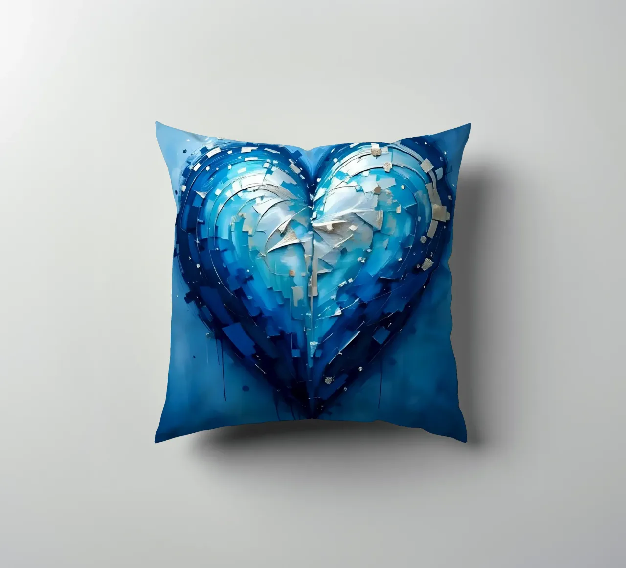 cuore_blu_argento_1 cuscino da Pink- und LoveArt by LK