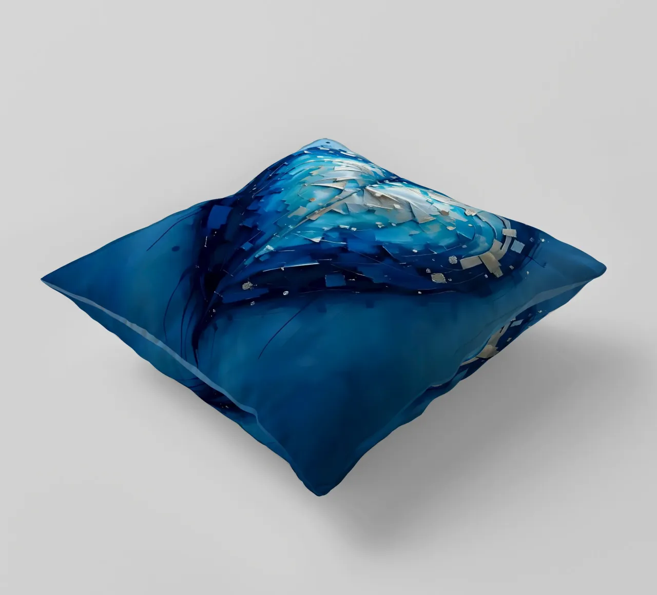 cuore_blu_argento_1 cuscino da Pink- und LoveArt by LK