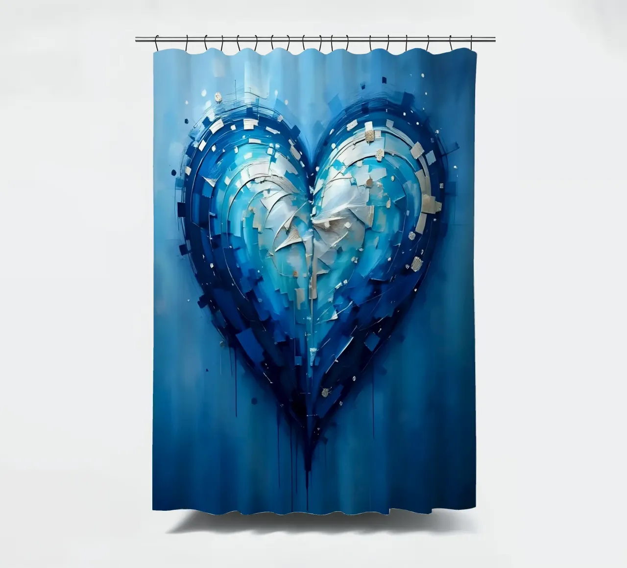 cuore_blu_argento_1 tenda da doccia da Pink- und LoveArt by LK
